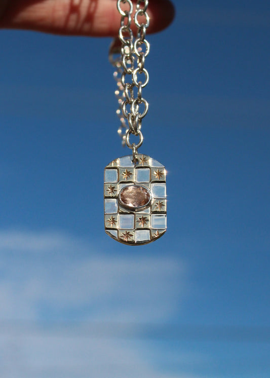 Mini Dog Tag (Pink Tourmaline)