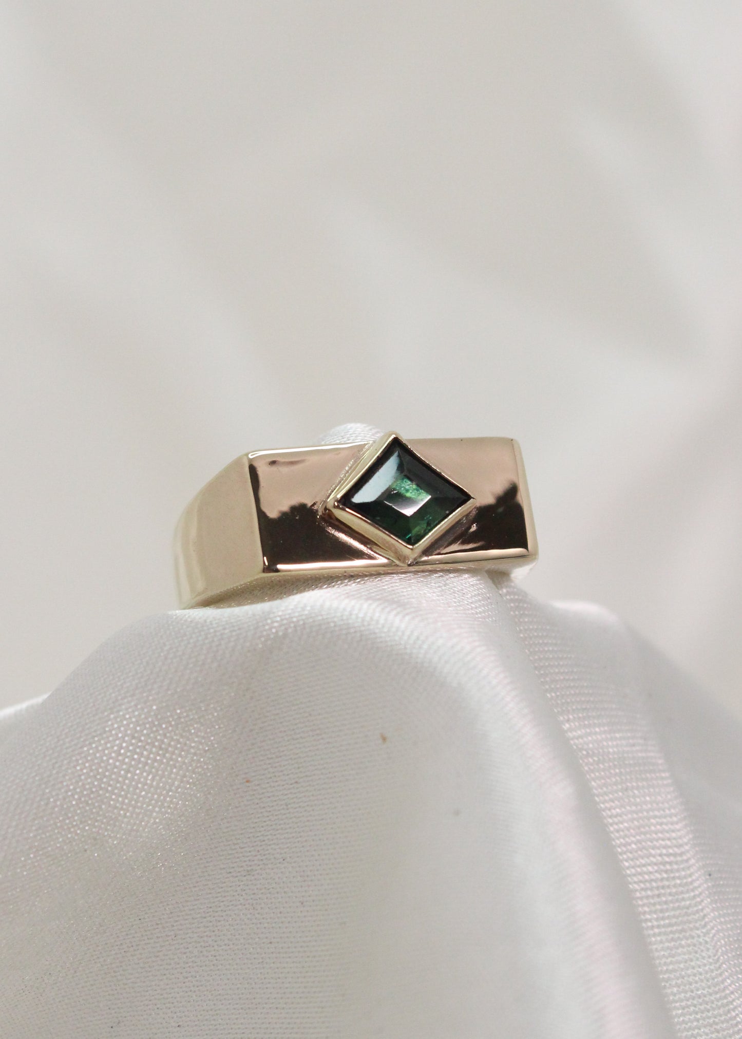 14k Gold + Tourmaline Signet