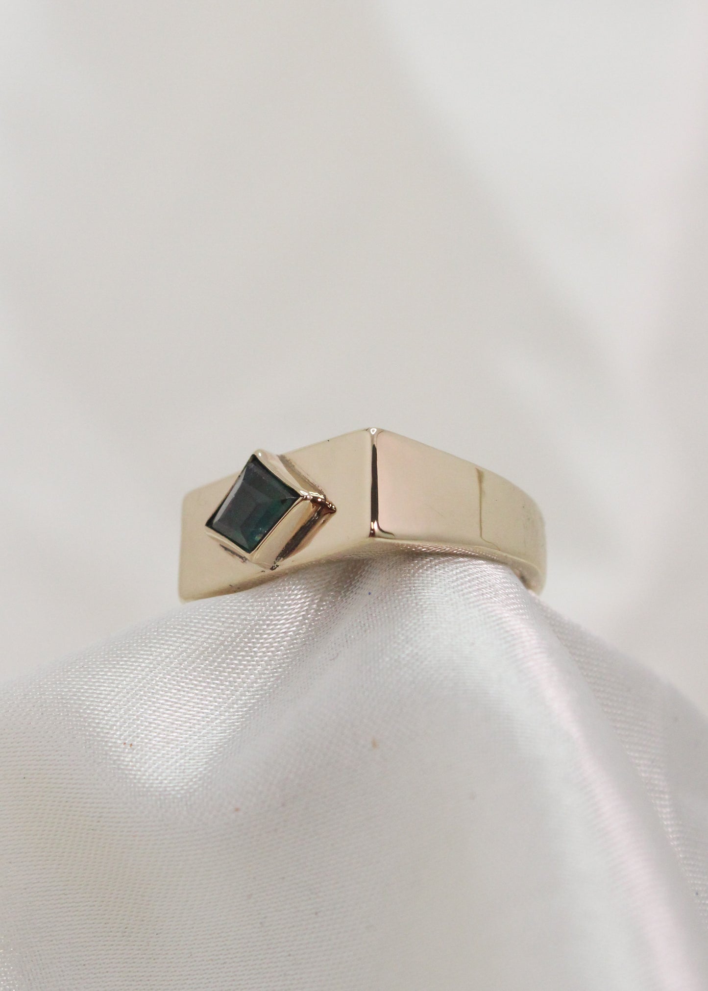 14k Gold + Tourmaline Signet