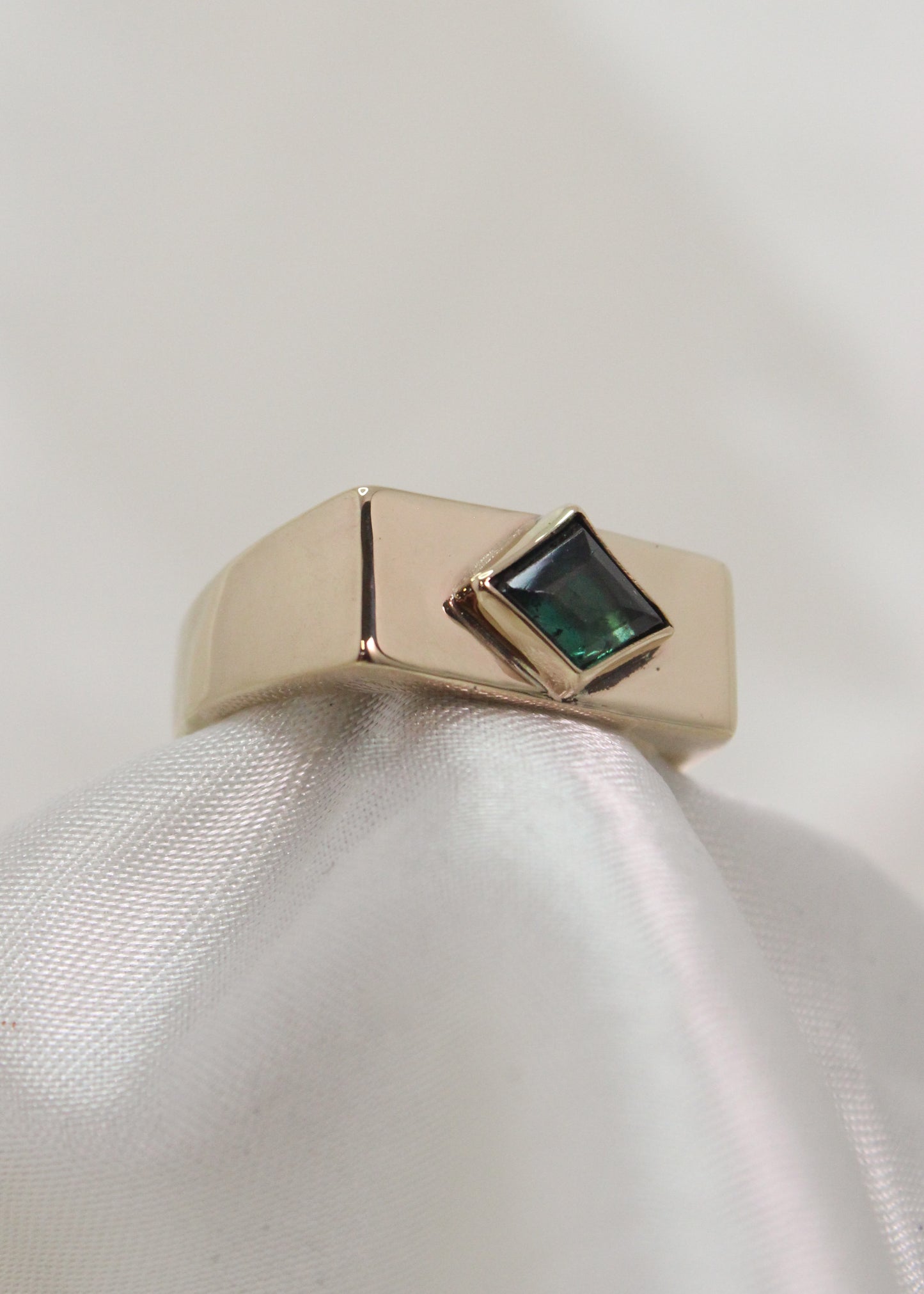 14k Gold + Tourmaline Signet